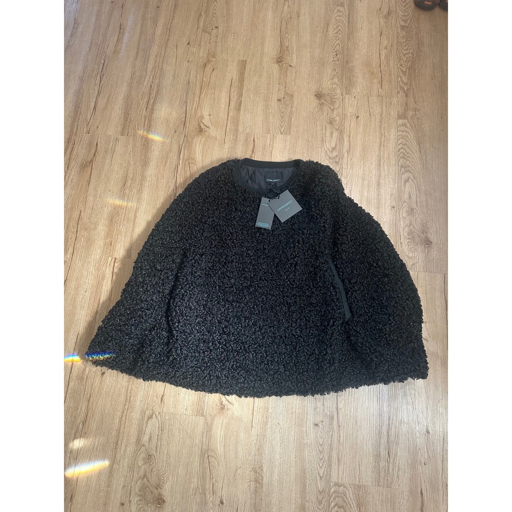 Cynthia Rowley Faux Fur Capelet Black M/L NWT $445 Poncho Jacket
